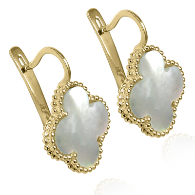 14k Gold mother of pearl Earrings