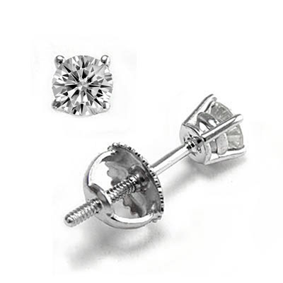 14k Gold Lab Created Diamond Stub Earrings
