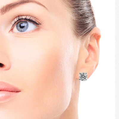 14k Gold Lab Created Diamond Stub Earrings