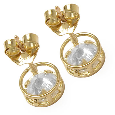 14k Gold Lab Created Diamond Earrings