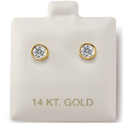 14k Gold Lab Created Diamond Earrings