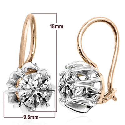 14k Gold Lab Grown Diamond Earrings