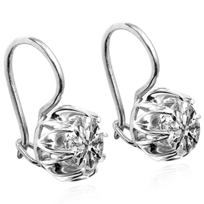 14k Gold Lab Grown Diamond Earrings 1.80 ct