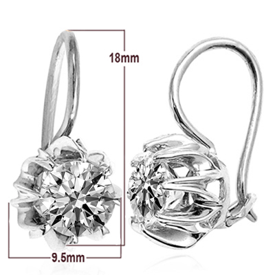 14k Gold Lab Grown Diamond Earrings 1.80 ct