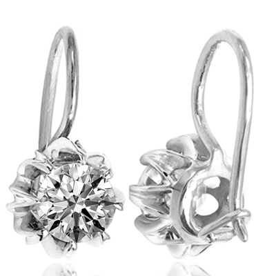14k Gold Lab Grown Diamond Earrings 1.80 ct