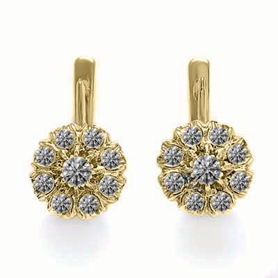 14k Gold Lab Grown Diamond Earrings malinka