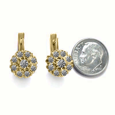 14k Gold Lab Grown Diamond Earrings malinka