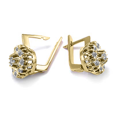 14k Gold Lab Grown Diamond Earrings malinka