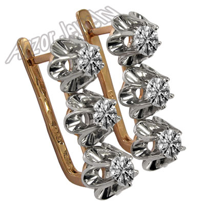 Russian Style Svetofor Lab Grown Diamond Earrings