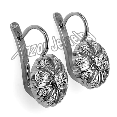 Russian Style Lab Grown Diamond Earrings 14k Gold