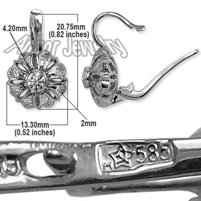 Russian Style Lab Grown Diamond Earrings 14k Gold