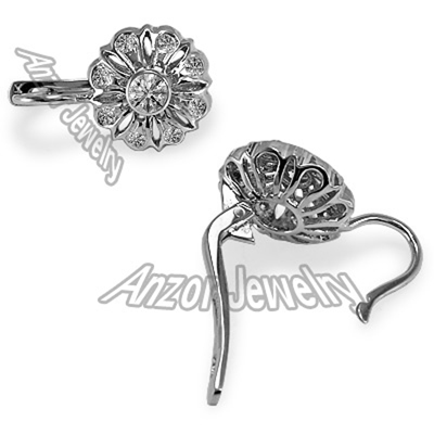 Russian Style Lab Grown Diamond Earrings 14k Gold