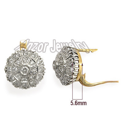 Russian Style Lab Grown Diamond  Earrings 585 14K