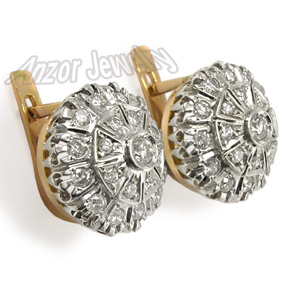 Russian Style Lab Grown Diamond  Earrings 585 14K