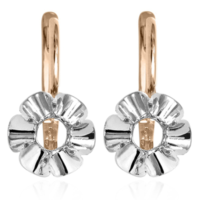 14k Gold Russian style Semi-Mount Earrings
