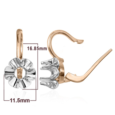 14k Gold Russian style Semi-Mount Earrings