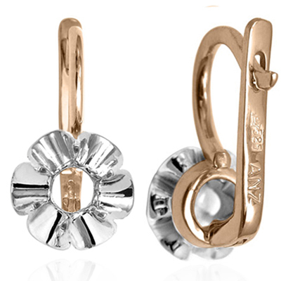 14k Gold Russian style Semi-Mount Earrings