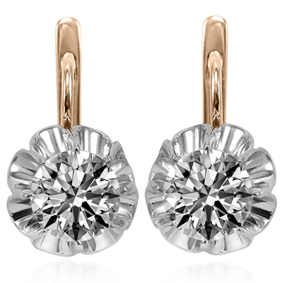 Russian Style Lab Grown Diamond Earrings 585