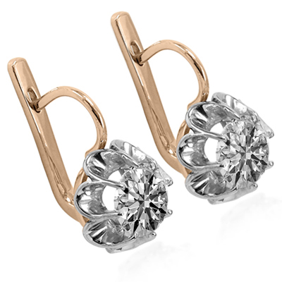 Russian Style Lab Grown Diamond Earrings 585