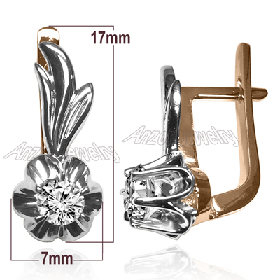 Russian Style Diamond Earrings 14k gold