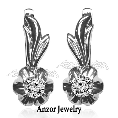 Russian Style Diamond Earrings 14k gold