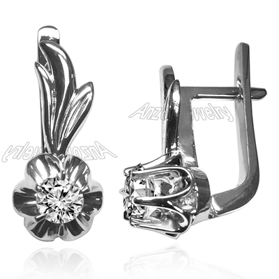 Russian Style Diamond Earrings 14k gold