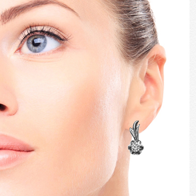 Russian Style Diamond Earrings 14k gold