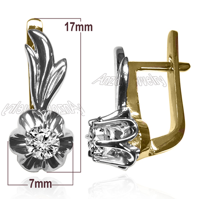 Russian Style Diamond Earrings 14k gold