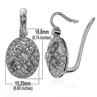 Russian Style Lab Grown Diamond Earrings 14k Gold