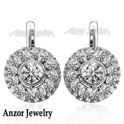 Russian Style Lab Grown Diamond Earrings14K Gold
