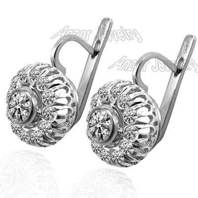 Russian Style Lab Grown Diamond Earrings14K Gold