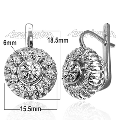 Russian Style Lab Grown Diamond Earrings14K Gold