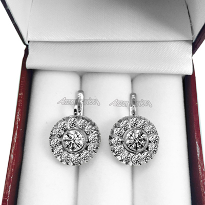 Russian Style Lab Grown Diamond Earrings14K Gold