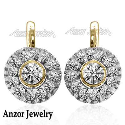 Russian Style Lab Grown Diamond Earrings14K Gold