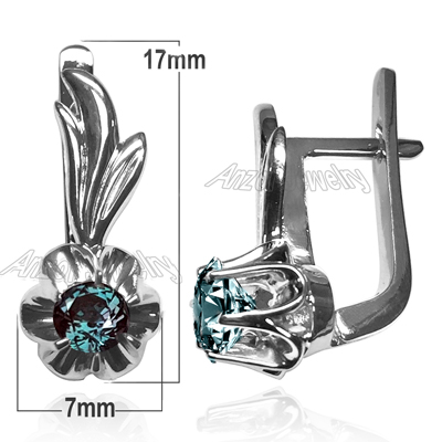 Lab Grown Alexandrite Earrings in Sliver