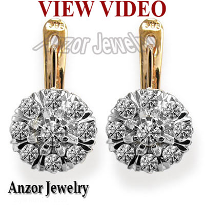 Lab Grown Diamond Russian Style Earrings in 14k