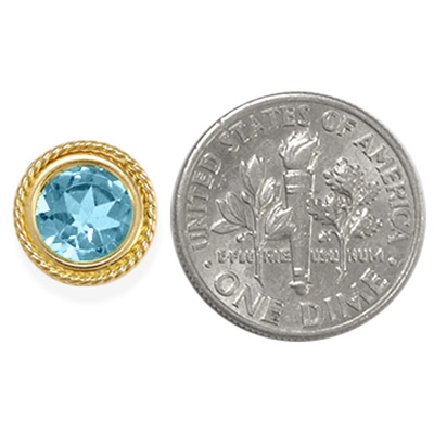 14k Gold Fancy Blue Topaz Stud Earrings