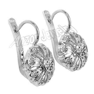 Lab Grown Diamod Russian Style  Earrings 14k