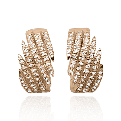 Genuine Diamond Earrings in 14k Gold