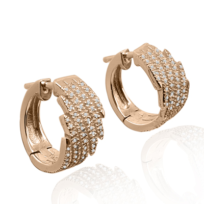 Genuine Diamond Earrings in 14k Gold