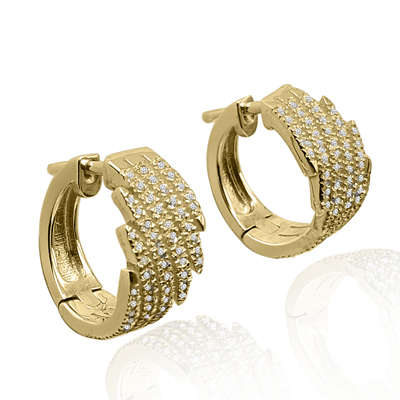 Genuine Diamond Earrings in 14k Gold