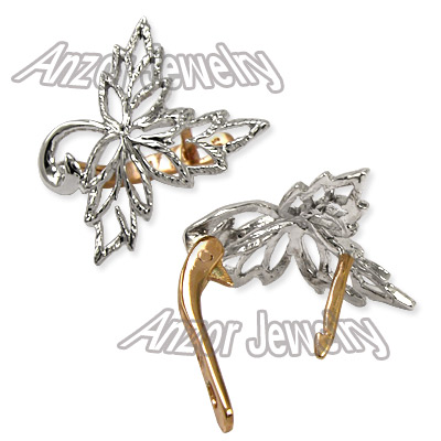 10k Two-Tone Gold Russian style Earrings