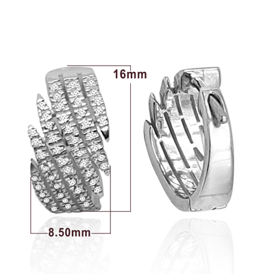 Genuine zirconia Earrings in 925 Silver