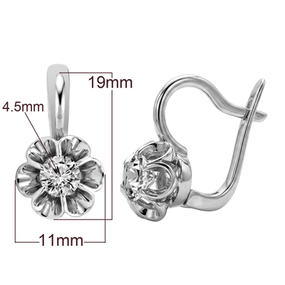 14k Gold Lab Grown Diamond Russian Earrings
