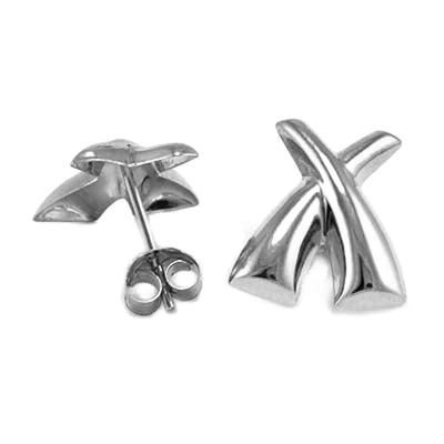 Sterling Silver Picasso style X's Earrings 4.00 gr