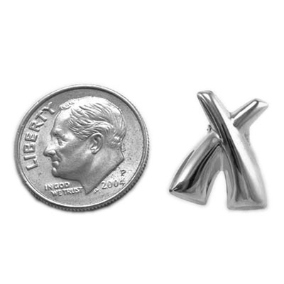 Sterling Silver Picasso style X's Earrings 4.00 gr