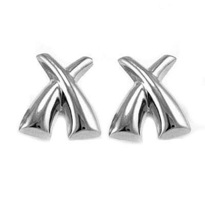 Sterling Silver Picasso style X's Earrings 4.00 gr