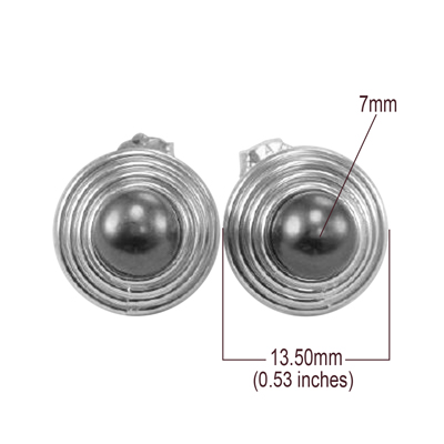 10k White Gold Black Pearl Earrings