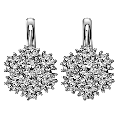 Russian Style Lab Grown Diamond  Earrings 14k gold