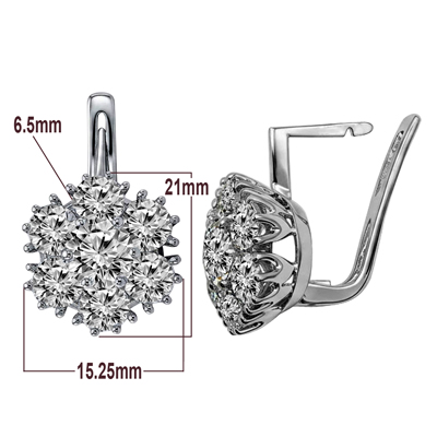 Russian Style Lab Grown Diamond  Earrings 14k gold